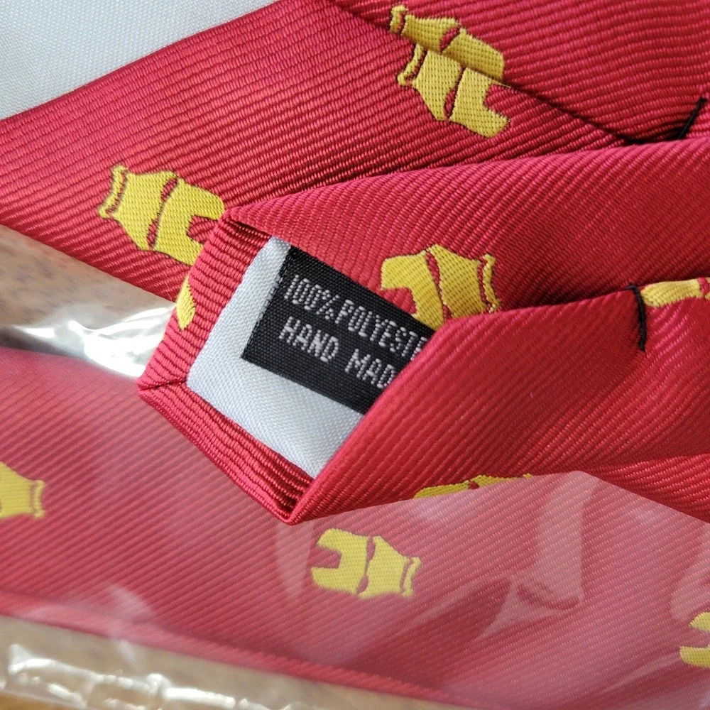 Zenffo Iron Man Tie  Red Yellow Helmet Pattern Retro Movie Fan ZTP07